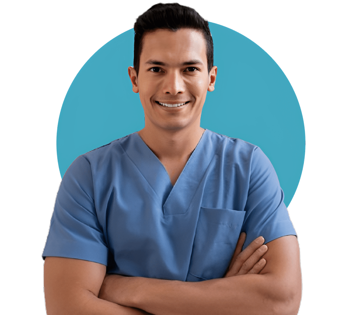 Medical worker with arms crossed