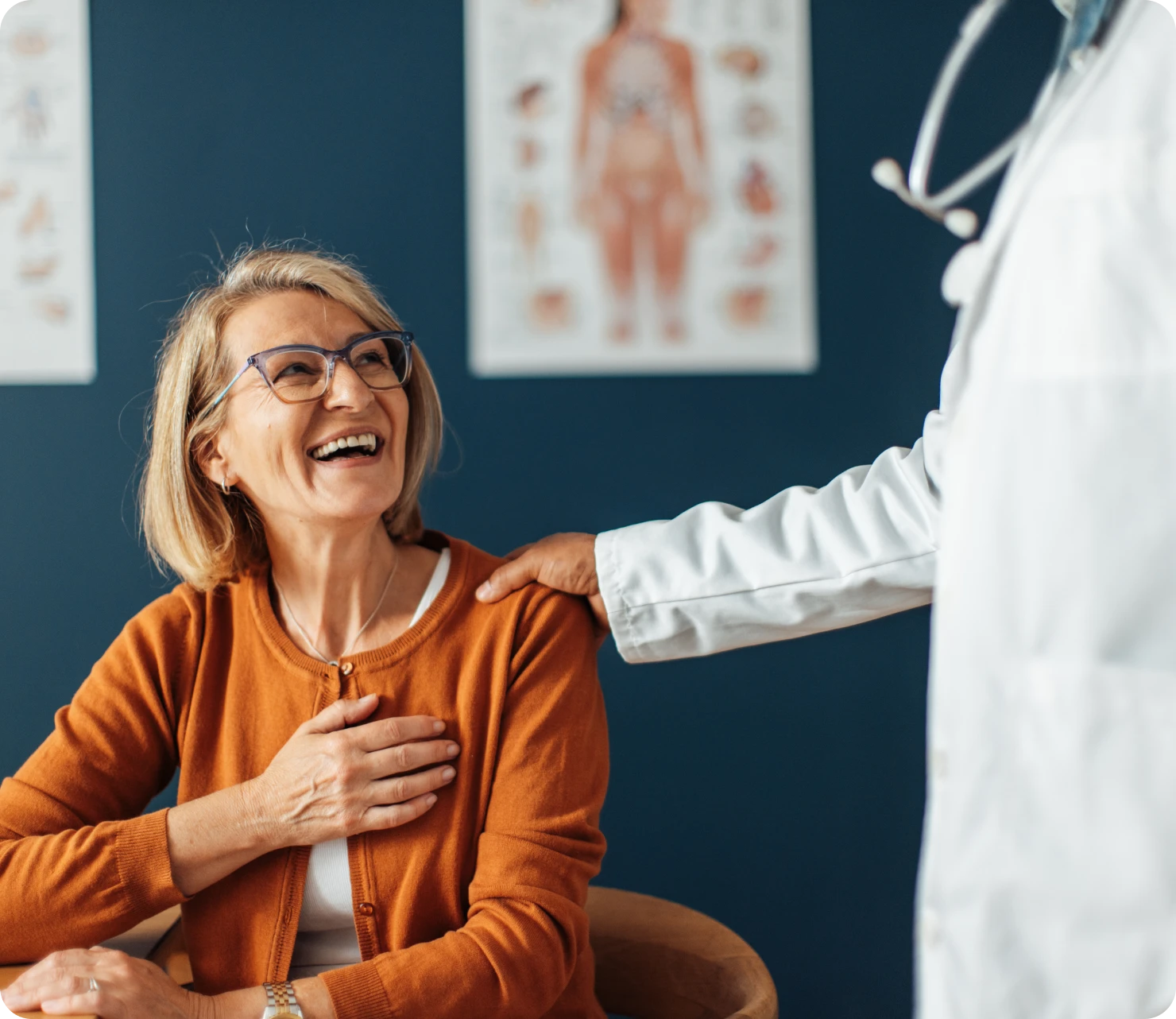 Happy patient meeting healthcare professional