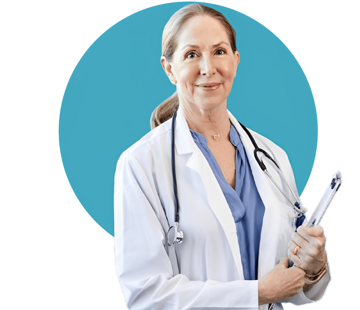 Medical professional holding a clipboard
