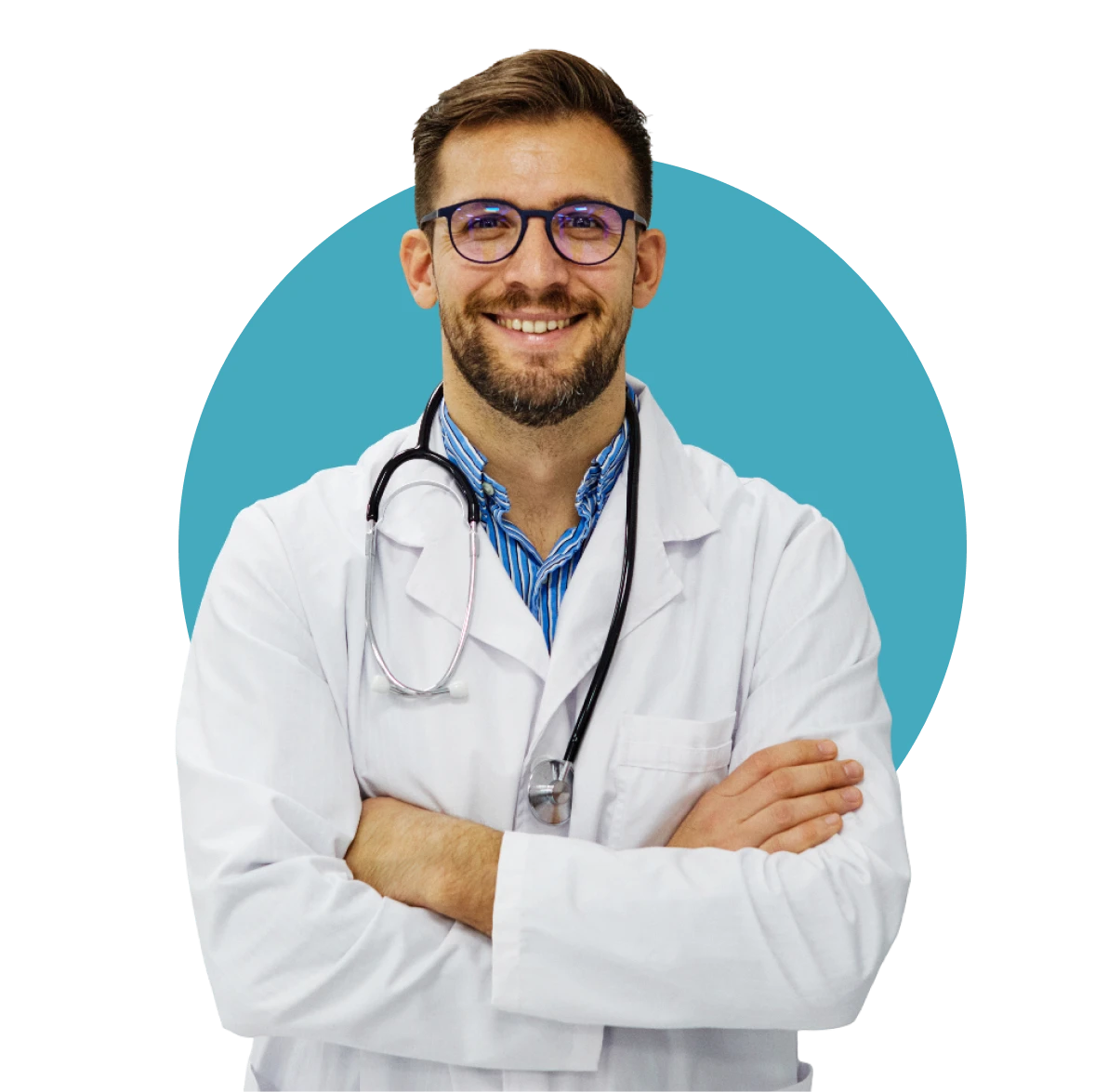 Healthcare professional in white coat